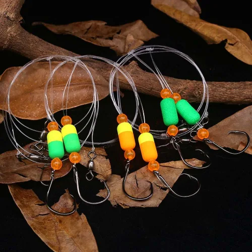 Miniatura 5 de Aparejos Pompano para Pesca de Surf en Agua Salada con Gancho de Doble Círculo y Espacio Amplio - Juego de 6 Accesorios de Pesca de Surf Paquete