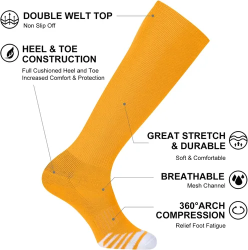 Miniatura 2 de FITRELL Paquete de 23 calcetines de béisbol y sóftbol para niños, jóvenes, hombres y mujeres, calcetines altos hasta la rodilla (varios colores)