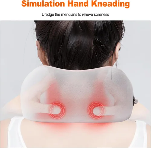 Miniatura 3 de Ergocar Almohada de masaje masajeador de cuello para aliviar el dolor muscular cervical en forma de U, almohada de masaje para aliviar el estrés