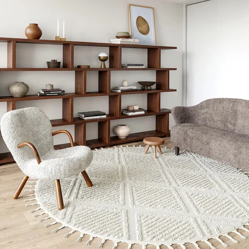Miniatura 11 de Rugs USA Balboa Beige, 6 pies 7 pulgadas x 9 pies, azulejo texturizado, borla, suave y acogedor, alto tráfico, resistente a las manchas, fácil