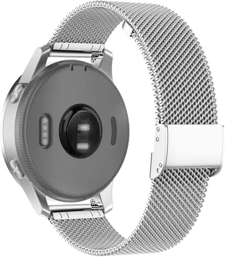 Miniatura 9 de Abanen Correas de reloj para Garmin Vivoactive 4S / Vivomove 3S / Venu 2S / Venu 3S, 0.709 in de liberación rápida de acero inoxidable de malla Negro
