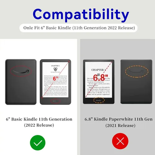 Miniatura 2 de BVDIKMI Funda para Kindle de 6 pulgadas (versión 11ª generación 2022), funda delgada de piel sintética con encendido y apagado automático para Retro