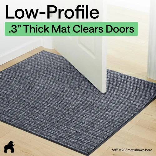 Miniatura 49 de GORILLA GRIP Tapete impermeable para puerta de protección de tráfico, 35 x 23 pulgadas, tapetes de entrada resistentes, tapetes comerciales con Negro