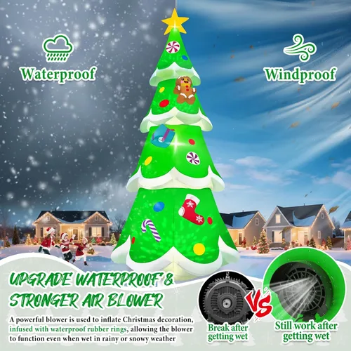 Miniatura 5 de Kalolary Árbol de Navidad inflable de 20 pies con luz LED, inflable gigante para exteriores, decoración al aire libre para fiestas, patio, césped