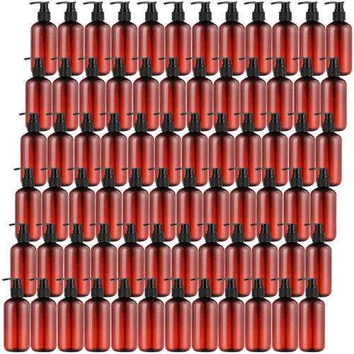 48 piezas dispensador de loción con bomba recargable dispensador de champú acondicionador dispensador de jabón de manos plástico vacío 8 oz/250 ml