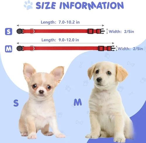 Miniatura 6 de Collares para Cachorros para Camada, Collares para Cachorros Pequeños de Nylon Suave de Seguridad para Parto de Camada para Mascotas Recién Nacidas