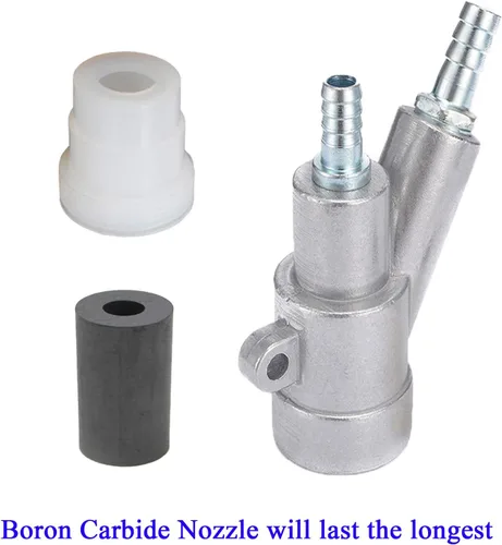 Miniatura 4 de Kit de pistola de chorro de arena Jewboer, pistola de chorro de arena para gabinete de arenado con boquilla de carburo de boro (6 mm)