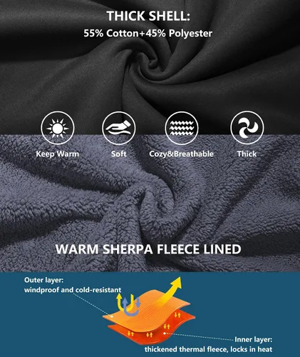 Miniatura 94 de GEEK LIGHTING Sudadera con capucha y cremallera para hombre, forro polar, chaqueta gruesa con capucha para invierno, cálida sudadera atlética