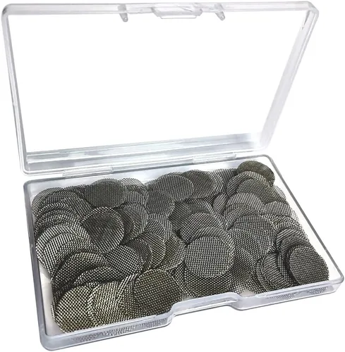 Miniatura 5 de Gebildet 210 filtros de tubería de acero inoxidable, tubo de pantallas de fumar de 0.500 in, filtro de gasa de malla plateada con caja