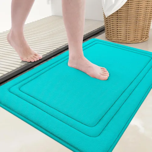 Miniatura 37 de Grandaily Alfombra de baño de espuma viscoelástica de 24 x 16 pulgadas, ultrasuave, antideslizante y absorbente, lavable a máquina, cómoda alfombra