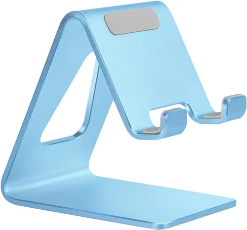 Miniatura 15 de Aoviho Soporte de teléfono celular para escritorio, soporte de teléfono de aluminio para iPhone 17 16 15 Pro Max, Samsung Galaxy, accesorios de Negro
