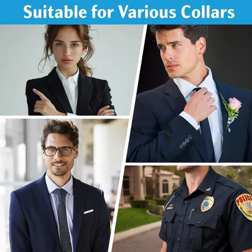 Miniatura 7 de 200 soportes de cuello para camisas de vestir de hombre, collar de plástico con funda de almacenamiento, inserciones invisibles de cuello de camisa