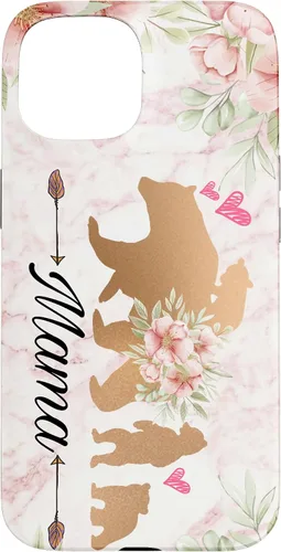 Miniatura 6 de iPhone 15 Plus Mama Bear & Cubs Design Phone Grip para mamá - Funda para 3 niños