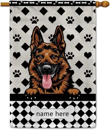 Miniatura 18 de Bandera personalizada de jardín para perro, lindo perro salchicha salchicha, lunares, búfalo, bandera a cuadros para decoración del hogar al aire