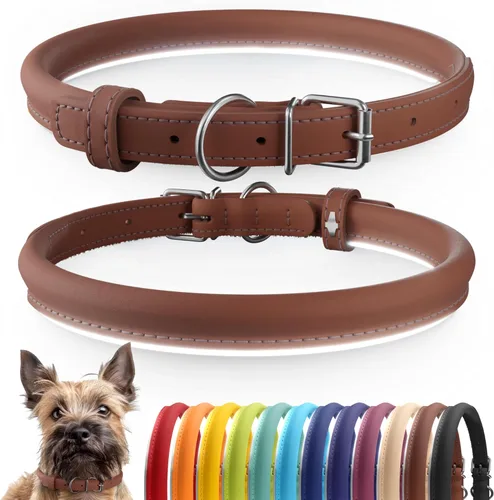 Miniatura 37 de CollarDirect Collar de perro con tachuelas, collares de cuero para mascotas para perros pequeños, medianos y grandes, acolchado suave, marrón, negro