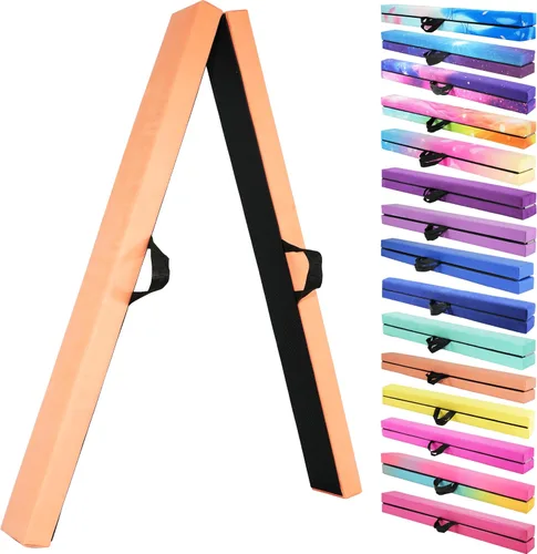 Miniatura 21 de FC FUNCHEER - Viga de equilibrio plegable, viga de suelo para gimnasia, equipo de gimnasia para niños, base de madera, fondo antideslizante y bolsa