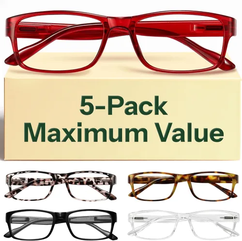 Miniatura 12 de Gaoye Gafas de lectura profesionales para todo el día, lectores de computadora con protección de luz azul, paquete económico B1-5 Pack Negro Claro