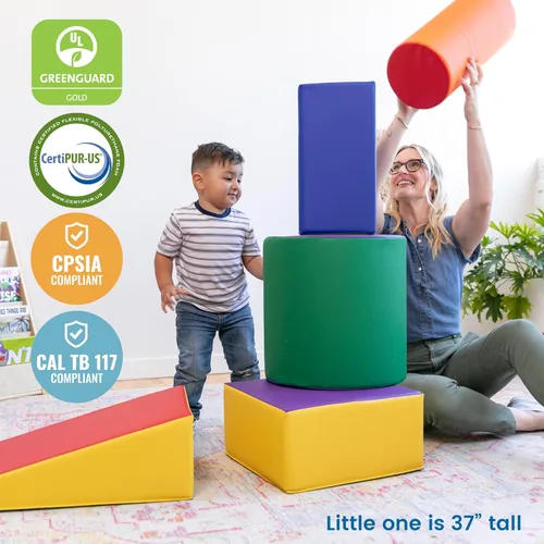 Miniatura 5 de ECR4Kids SoftZone - Juego de trepar y gatear, bloques de construcción, surtido, 5 piezas