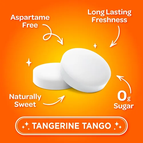 Miniatura 5 de Mentas PUR Mentas para el aliento sin aspartamo Hechas con xilitol Sin azúcar, vegano, sin gluten Sabor natural a tangerina 65 piezas