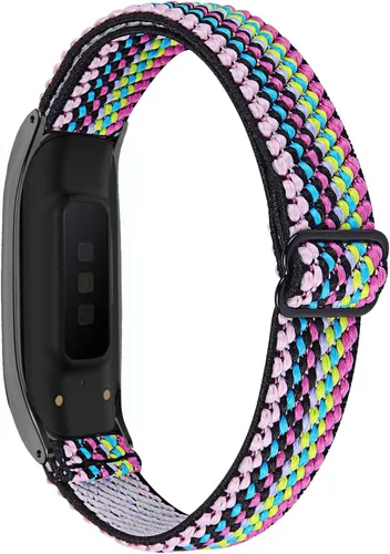 Miniatura 10 de Correas de cuero genuino y bandas elásticas de nailon compatibles con Samsung Galaxy Fit2, correas deportivas suaves y transpirables para mujeres
