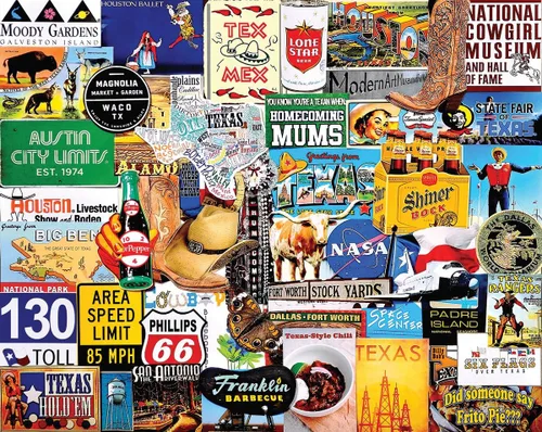 Miniatura 2 de White Mountain Rompecabezas de 1000 piezas con collage del estado occidental con piezas grandes para adultos y familia, de 24 x 30 pulgadas, I Love