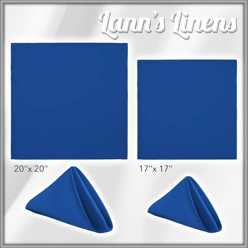 Miniatura 8 de Lann's Linens. 12 servilletas de 17 pulgadas. Servilletas de gamuza con bordes ribeteados, varios colores disponibles. Azul real