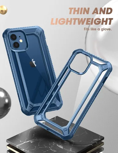 Miniatura 4 de SupCase Unicorn Beetle EXO Series - Funda para iPhone 12 / iPhone 12 Pro (versión 2020) de 6.1 pulgadas, funda protectora híbrida transparente Azul