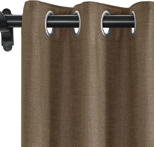 Miniatura 15 de Fcosie Cortinas opacas de lino 100 % opacas de 50 pulgadas de ancho x 63 pulgadas de largo, paneles de cortina con ojales para sala de estar