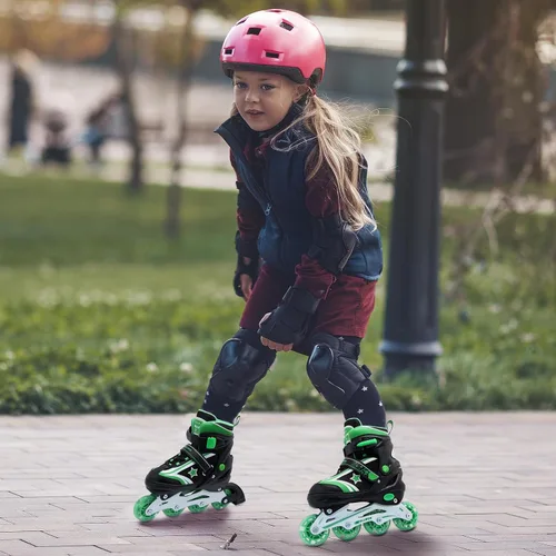 Miniatura 7 de Patines en línea para niños y niñas de 6 a 12 años, patines ajustables para principiantes con ruedas iluminadas para niños, jóvenes y adolescentes
