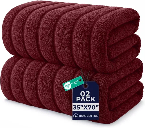 Miniatura 45 de DAN RIVER Paquete de 1 toalla de baño jumbo de 40 x 80 pulgadas, toallas de baño extragrandes de secado rápido para baño, toallas suaves y Verde