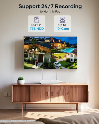 Miniatura 5 de Sistema de cámara de seguridad inalámbrica para exteriores: 4 piezas de 6 MP con lente dual y pantalla dual PTZ para exteriores con seguimiento