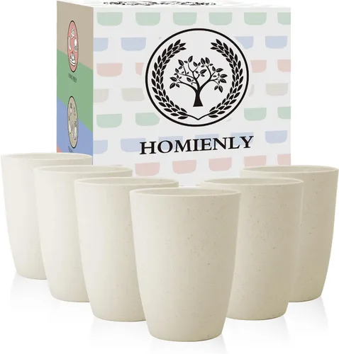 Miniatura 23 de Homienly Juego de vasos apilables con popote de trigo inastillable, vasos de cocina irrompibles para niños y adultos, reutilizables, aptos para 8