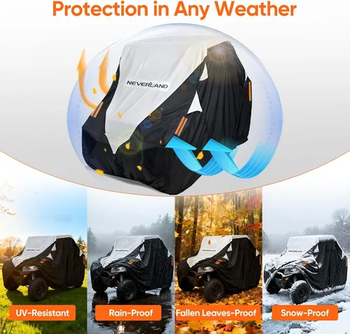 Miniatura 9 de Neverland Cubierta UTV impermeable 300D resistente 2-3 plazas/4-6 plazas 4 puertas lado a lado, protección para todo tipo de clima, compatible