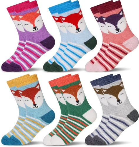 Miniatura 67 de Eocom 6 pares de calcetines de invierno cálidos de lana para niños y niñas