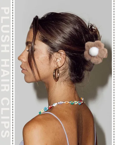 Miniatura 7 de Pinza de felpa esponjosa para el cabello, 6 unidades, lindas pinzas para el cabello para mujeres, pasadores peludos para el cabello y niñas