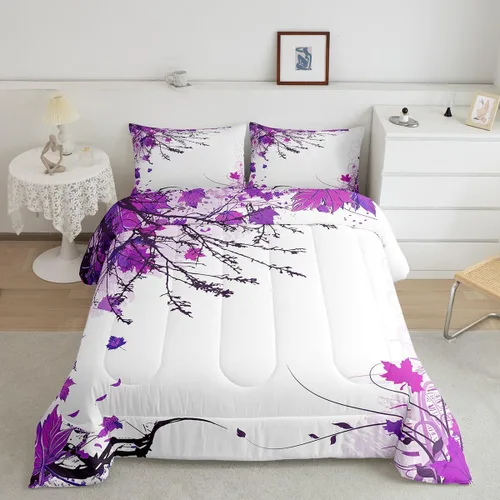Miniatura 13 de Erosebridal Edredón de Halloween, edredón de otoño con hojas de plumón para dormitorio, decoración de sala de estar, farol de calabaza, juego