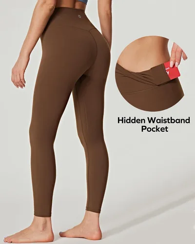 Miniatura 4 de Ewedoos Pantalones de yoga para mujer, leggings suaves para mujer, cintura alta 78, control de abdomen, leggings atléticos con bolsillo