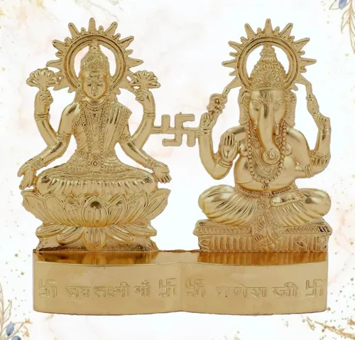 Miniatura 2 de IS4A Laxmi Ganesha - Estatua energizada – Lakshmi Ganesh Murti para Mandir Home, regalo de Diwali ídolo Murti para Pooja hindú, hogar Mandir indio