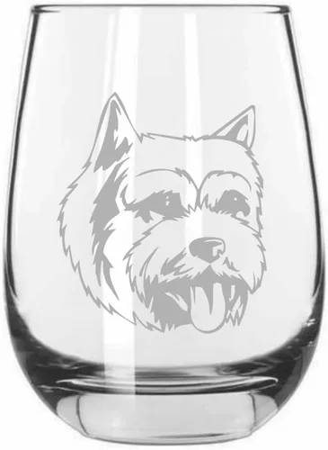 Miniatura 465 de Sakhalin Husky Dog - Copa de vino grabada personalizada de 15.25 onzas sin tallo