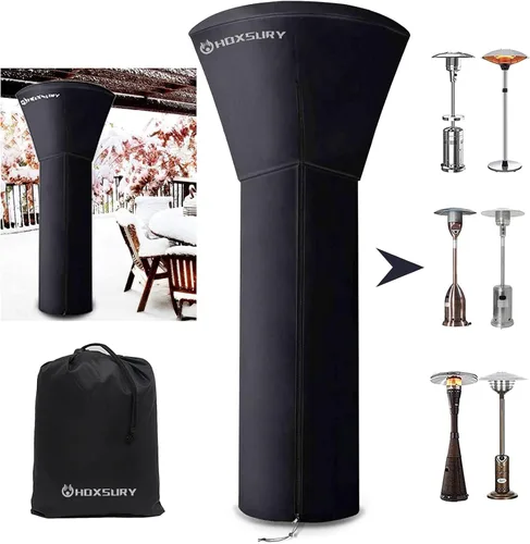 HOXSURY Cubierta para Calentador de Patio Exterior Impermeable 87 Pulgadas 420D Resistente Vertical Redonda Oxford Cubiertas para Calentadores