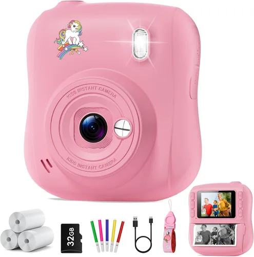 Miniatura 9 de Cámara de impresión instantánea para niños, regalos de Navidad y cumpleaños para niños y niñas de 3, 4, 5, 6, 7, 8, 9, 10, 11, 12 años, videocámara