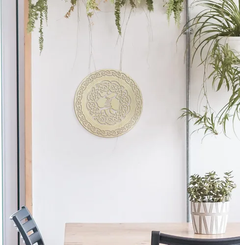 Miniatura 9 de Árbol de la vida MFG de cuarto nivel de 12 pulgadas, arte de pared de madera celta antigua, símbolo de conexión física y espiritual, escultura