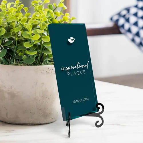 Miniatura 4 de Placa de cristal inspiradora con cita de Madre Teresa: sobre la importancia de la bondad. Agradece a alguien por su aliento hoy. Incluye caballete