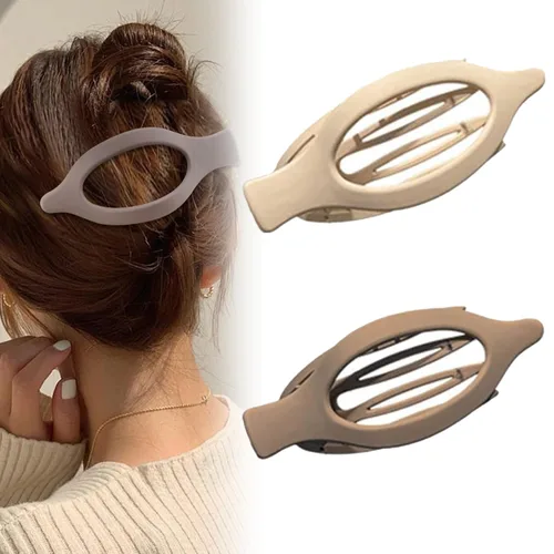 Miniatura 15 de Pinzas planas para el cabello para mujeres, pinzas de garra planas y pinzas de pico de pato para cabello grueso o delgado, accesorios de peinado