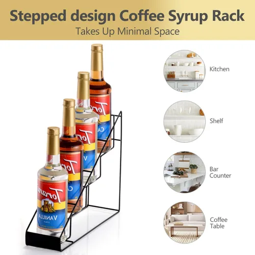 Miniatura 4 de kimilus Estante para Jarabe de Café para Accesorios de Bar de Café, se adapta a jarabe Torani y Monin, Organizador de Bar de Café con capacidad