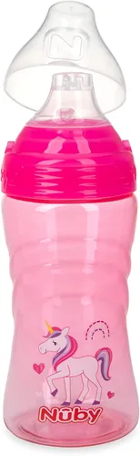 Miniatura 2 de Nuby Thirsty Kids - Taza de viaje deportiva de Tritan antiderrames con boquilla de silicona suave y cubierta de higiene, 12 onzas, estampado