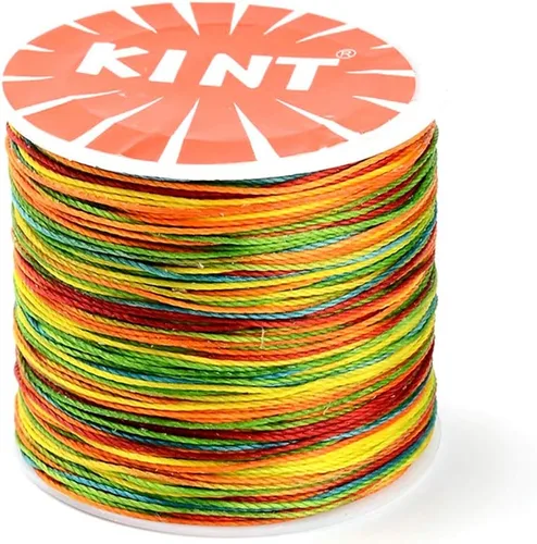 Cordón de poliéster encerado de 119 yardas de 0.020 in, cuentas gruesas y coloridas pulseras de hilo trenzado para macramé para fabricación de