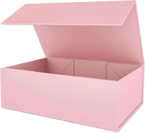 Caja de regalo rosa de 10" x 6" x 3" con tapa de cierre magnético, caja de regalo para regalos, cajas de regalo de dama de honor, caja bonita, caja