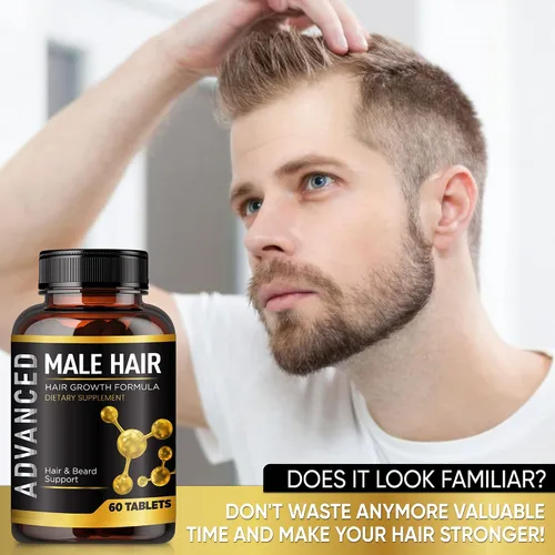 Miniatura 4 de Vitaminas para el crecimiento del cabello para hombres, anti pérdida de cabello, píldoras de vitaminas y bloqueador de Dht para hombres. Suplemento
