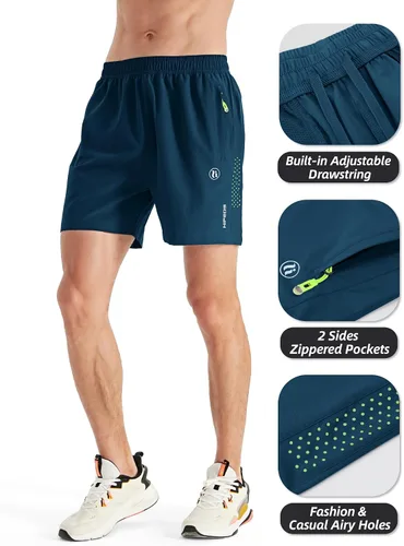 Miniatura 3 de HIFEOS Pantalones cortos deportivos para hombre, pantalones cortos de entrenamiento para correr, tenis, gimnasio, 5, 7, 9 pulgadas, cómodos